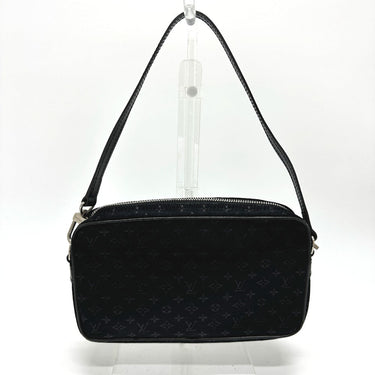 LOUIS VUITTON Shoulder Bag M92275 Satin black Monogram Satin Pochette Conte Do Fe Women Used Authentic